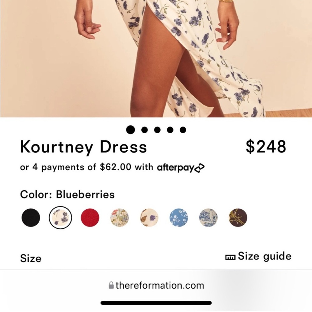 Reformation White and Blue Floral Midi Dress - Picture 9 of 16